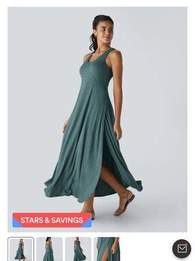 Halara U Neck Flowy Maxi Casual Tank Dress size Medium